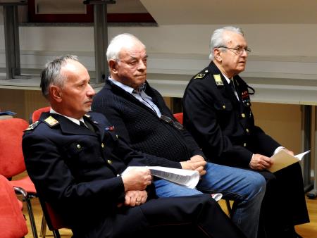 Na sliki_poveljnik GZ Metod Kropar, župan Franc Čebulj in častni predsednik GZ Jože Žlebir